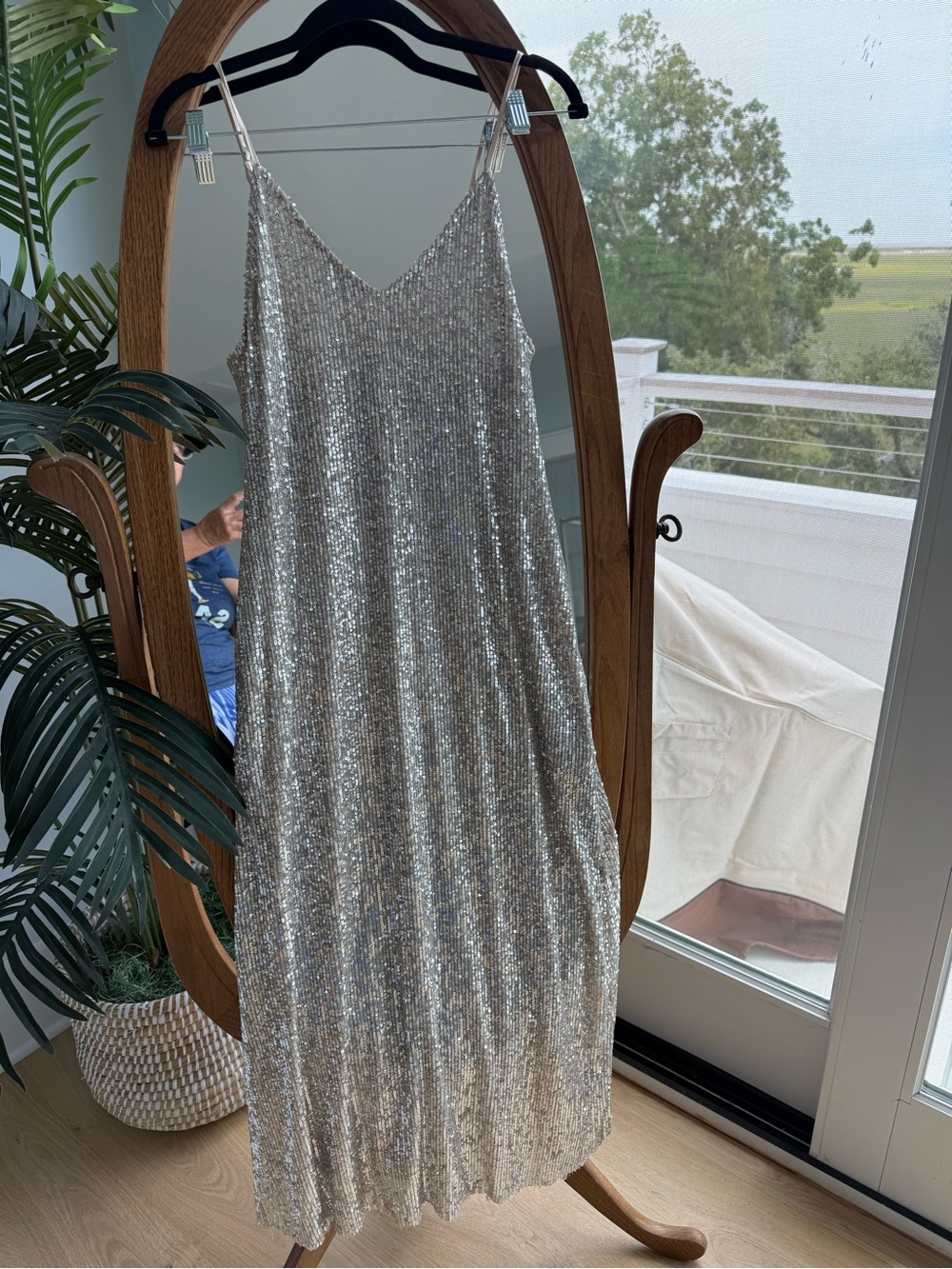 Style Rack Silver Sequin Maxi Dress
